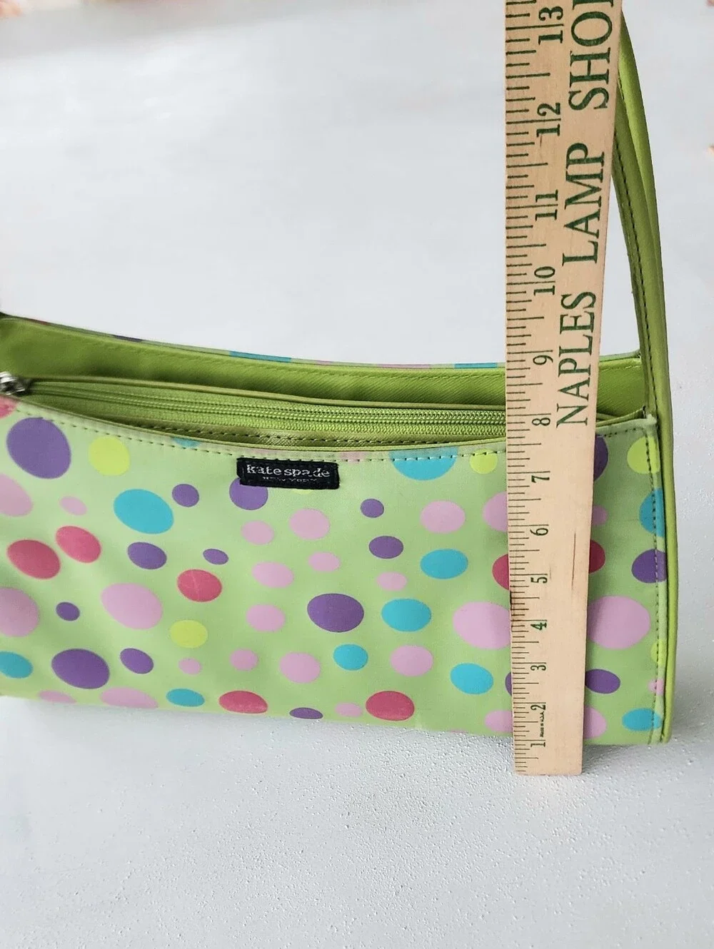 Vintage Kate Spade Green Polka Dot Shoulder Bag and Wallet Set